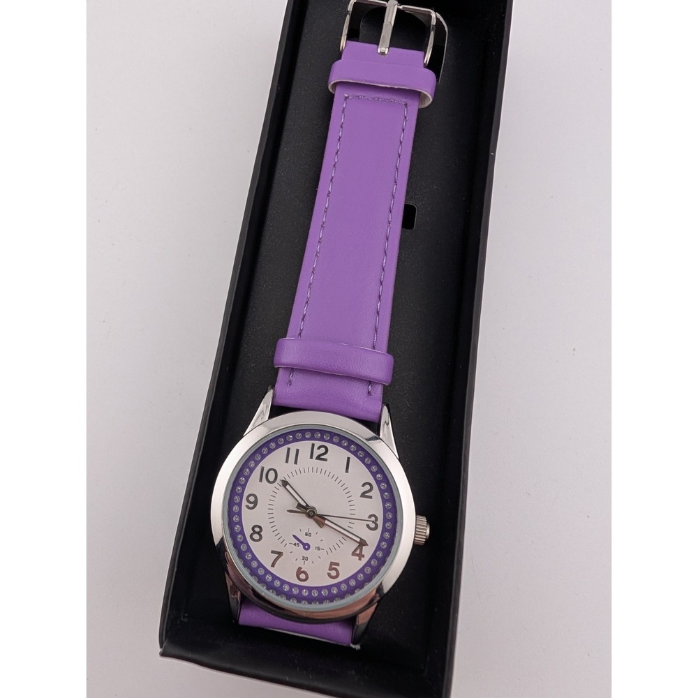 Avon 2016 Pop of Color Strap Watch Women Purple 32mm Case w/ Box New Battery - Picture 9 of 12